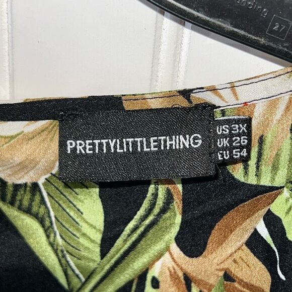 Pretty Little Things Plus Dress Women’s 3X Black Floral Twist Front Maxi Dress - Picture 4 of 8